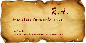 Ruzsics Annamária névjegykártya