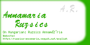 annamaria ruzsics business card